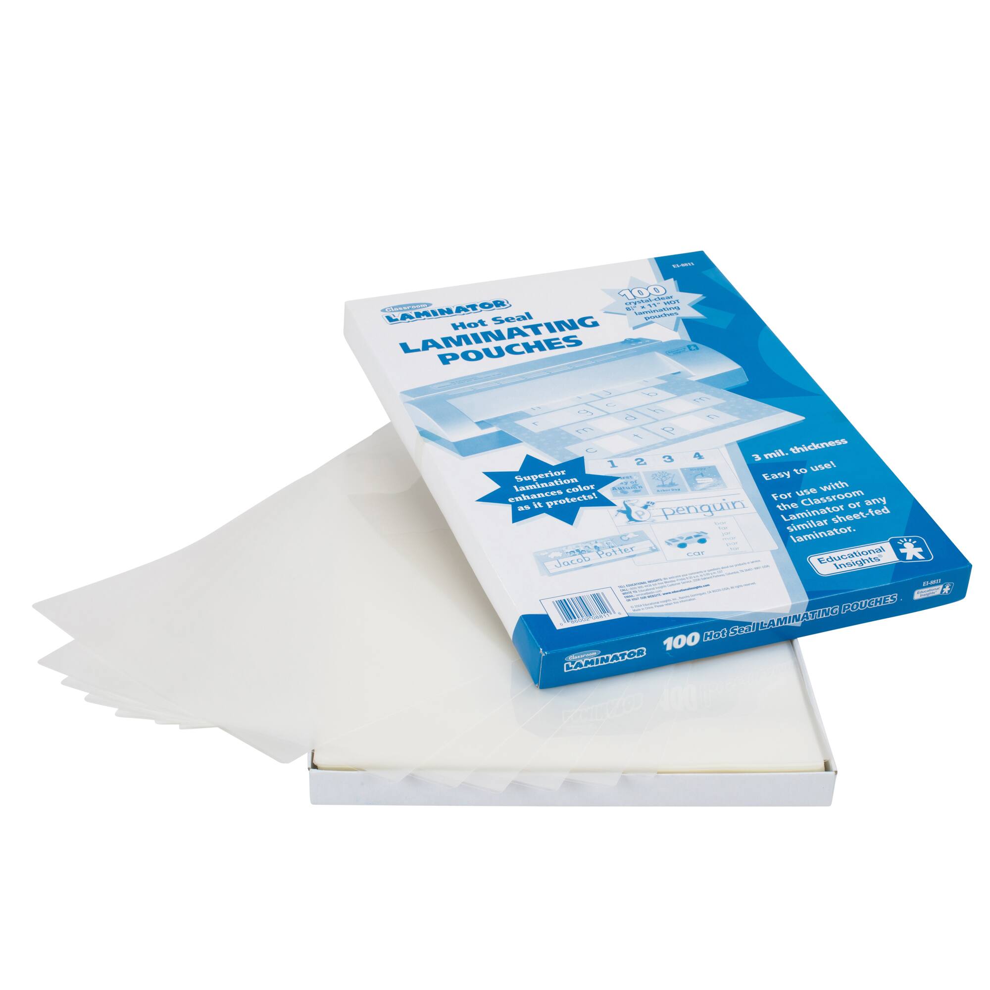 Educational Insights Classroom Laminator Hot Laminating Pouches